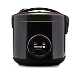 REISHUNGER Reiskocher & Dampfgarer mit Keramikbeschichtung, Schwarz, 1,8L - bis zu 10...