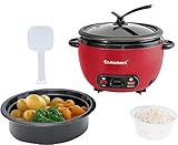 Eamoment ERC-5P07RD 1L | 400W Reiskocher & Schwarzer Dämpfeinsatz Warm & Kochen 1-5...