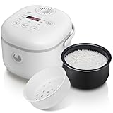 Bear Reiskocher 4 Tassen (ungekocht) mit Dampfgarer, Multifunktioneller 350W...